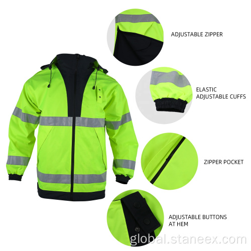 High Visibility Jacket Ansi Class 3 Black Bottom High Visibility Jacket Factory